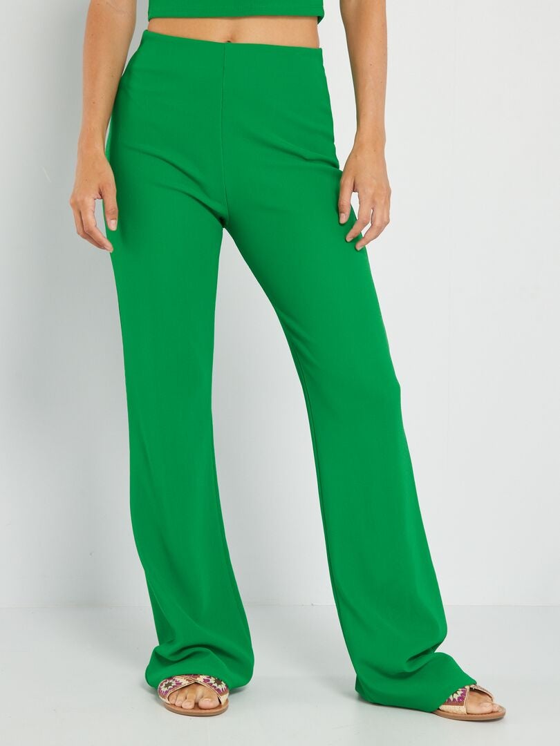 Wijde ribbroek - GROEN