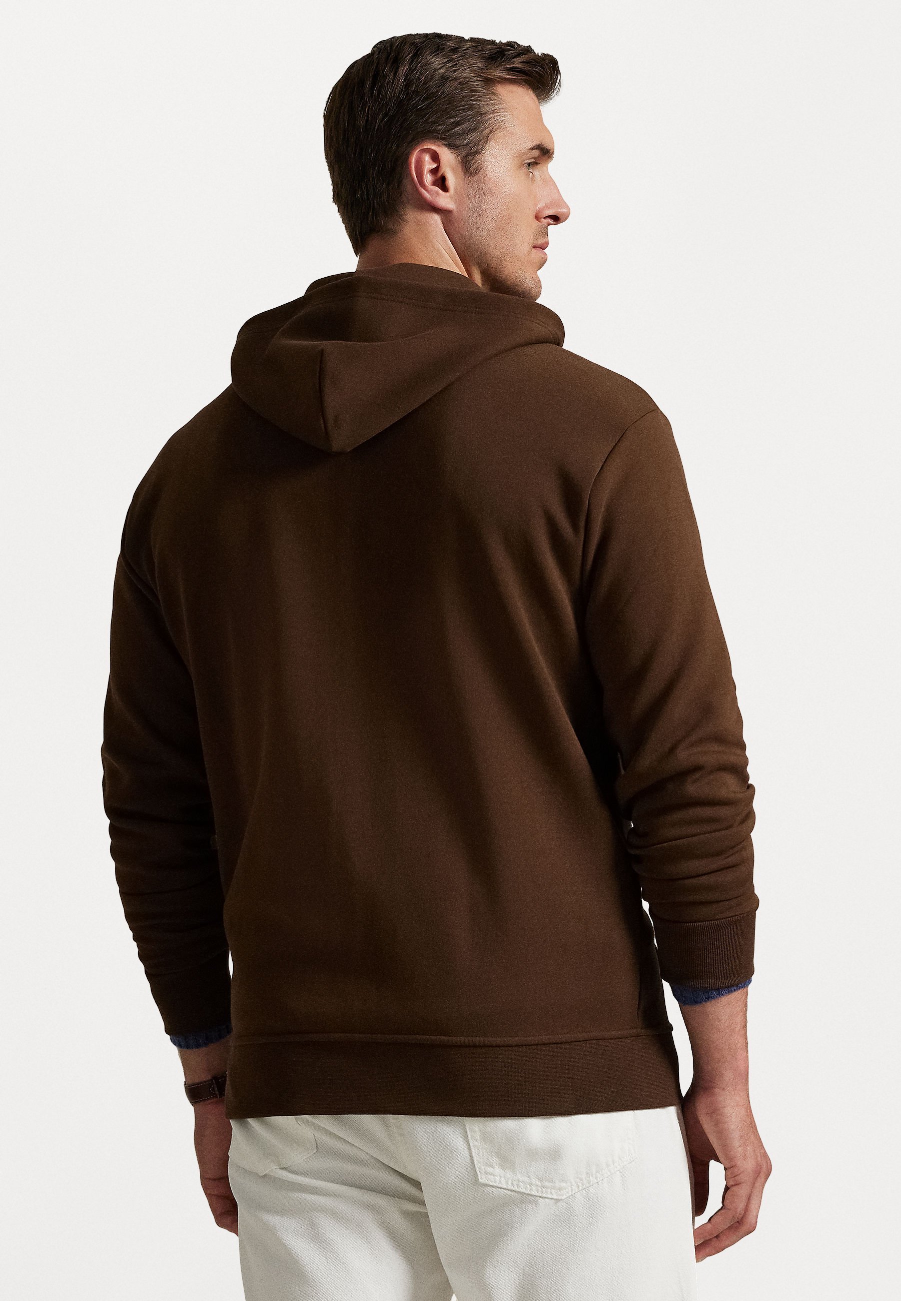 Polo Ralph Lauren Big & Tall DUBBELGEBREIDE HOODIE MET VOLLEDIGE RITS - Sweatshirt met rits - takbruin