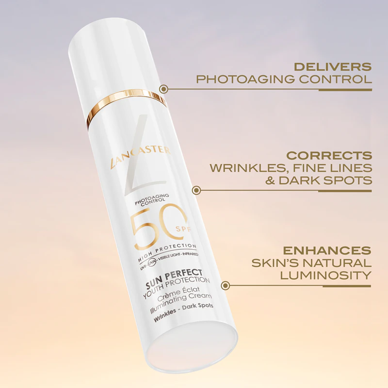 Lancaster Sun Perfect Sun Illuminating Cream SPF 50 rozjasňujúci denný krém proti vráskam a pigmentovým škvrnám