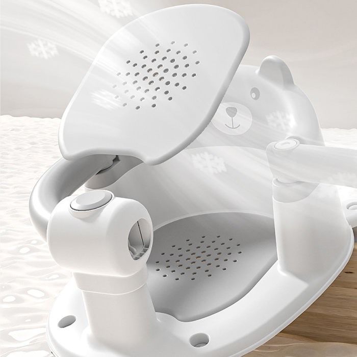 Asiento de baño para bebé OMABETA, silla de baño antideslizante para bebés, asiento para bebés, taburete para guardería, gris.