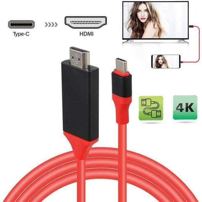 Cable adapter - Samsung - Type C to HDMI - USB 3.1 - Gold-plated connectors - Black