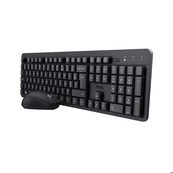 Paquete de teclado y ratón inalámbricos Trust Ymo II, teclado francés AZERTY, silencioso, teclas planas flotantes, resistente a salpicaduras.