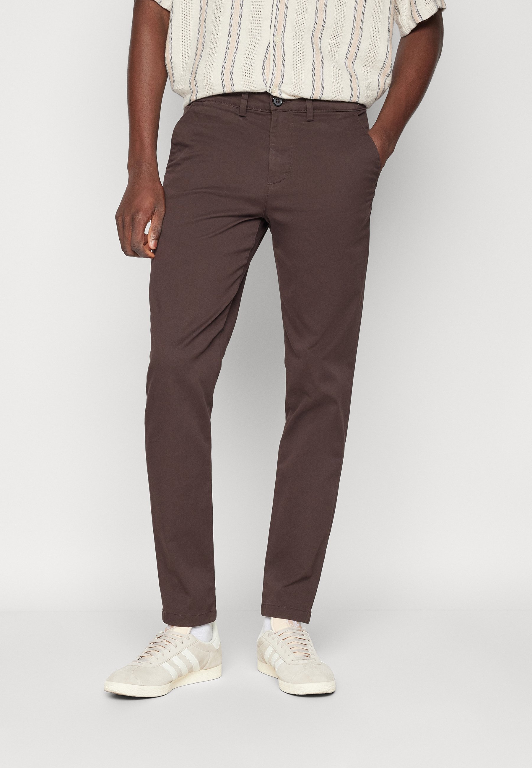Ausgewählte Herren SLHSLIM NEW MILES FLEX PANTS - Chinos - Schokoladentorte