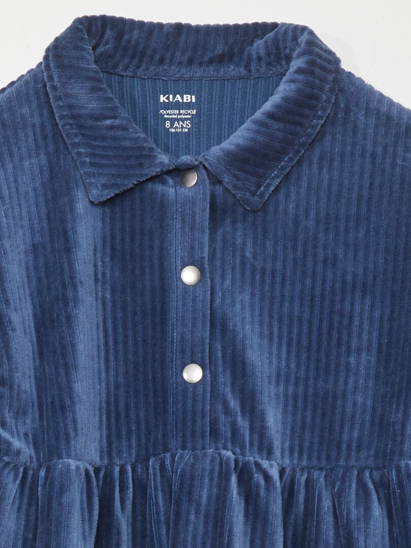 Fluwelen jurk - donkerblauw