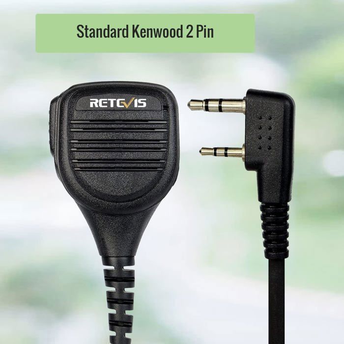 Altavoz con micrófono Retevis de 2 pines para walkie-talkie, compatible con Baofeng UV-5R UV-82 BF-888S BF-88E RT5R RT86 TYT Kenwood y altavoces para caza.