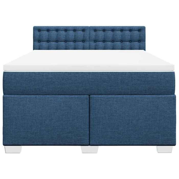 Estructura de cama con colchón - Maison Exclusive - 140x190 cm - Tela azul - Máxima relajación