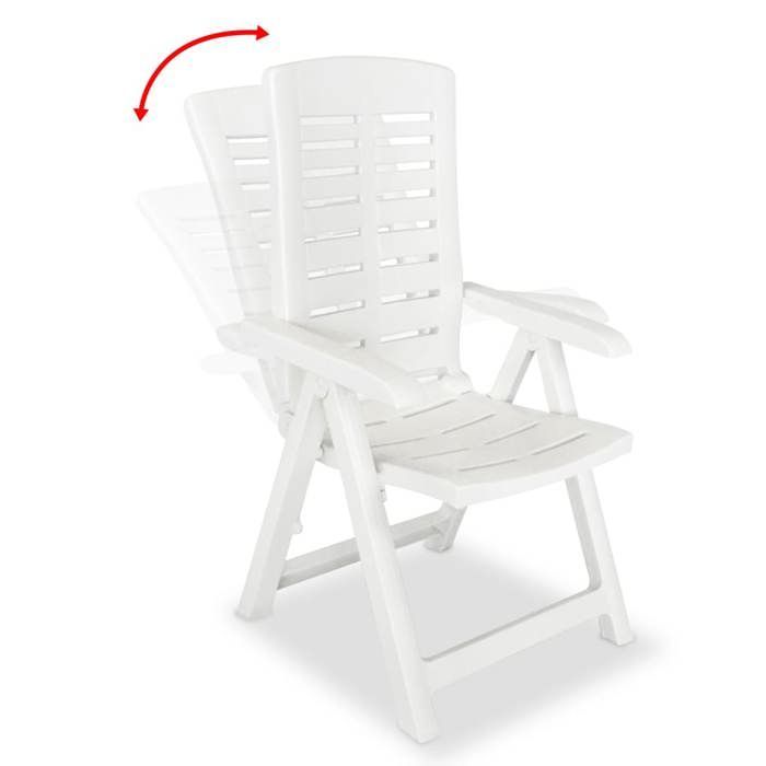 vidaXL Set di 4 sedie da giardino reclinabili, sedie da patio, sedie da esterno, sedie da terrazza, sedie pieghevoli 275067