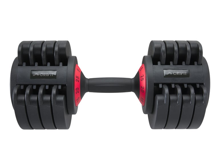 CRIVIT adjustable dumbbell, approx. 25 kg, 5 weight levels