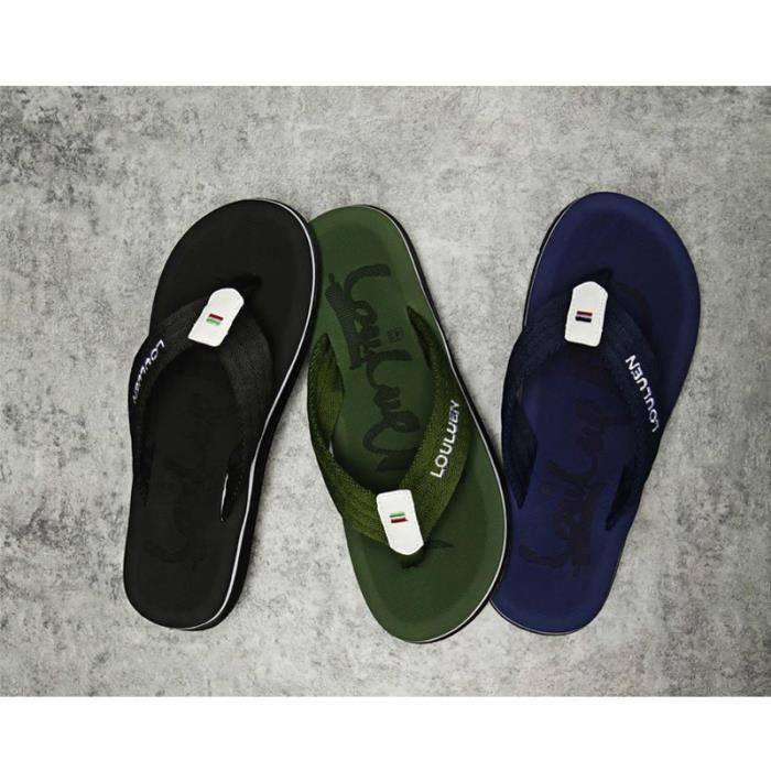 Tongs Homme Plates Antidérapant Flip Flops de Plage Ete Confortable- Bleu - Adulte - PVC