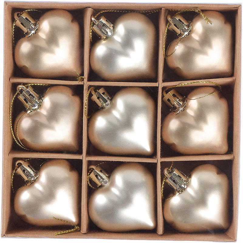 Hem Julgranskulor 9-pack 4 cm hjärta