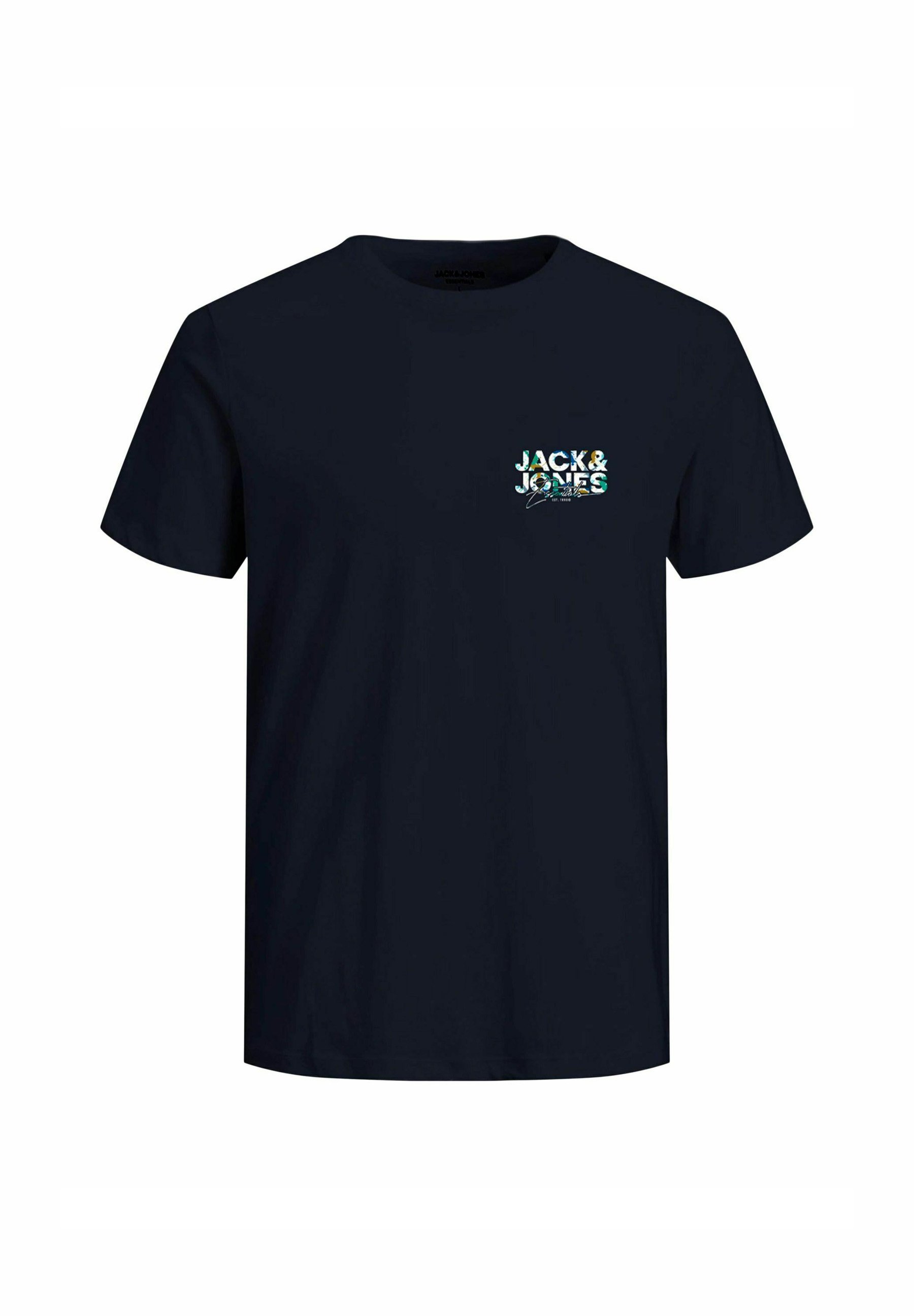 Jack & Jones GEPLAS TEE SS CREW NECK 3-PK - T-shirt met print - wit