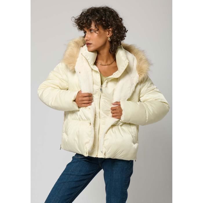 Chaqueta acolchada blanca para mujer SHIME - KAPORAL - Corte regular - Cuello alto - Piel sintética