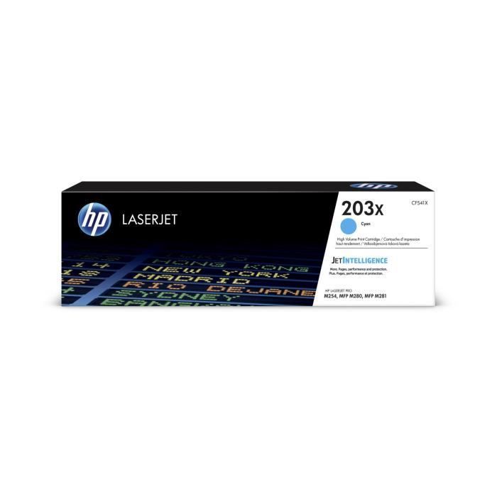 Genuine HP 203X High Capacity Cyan LaserJet Toner Cartridge (CF541X) for HP Color LaserJet Pro M254/M280/M281
