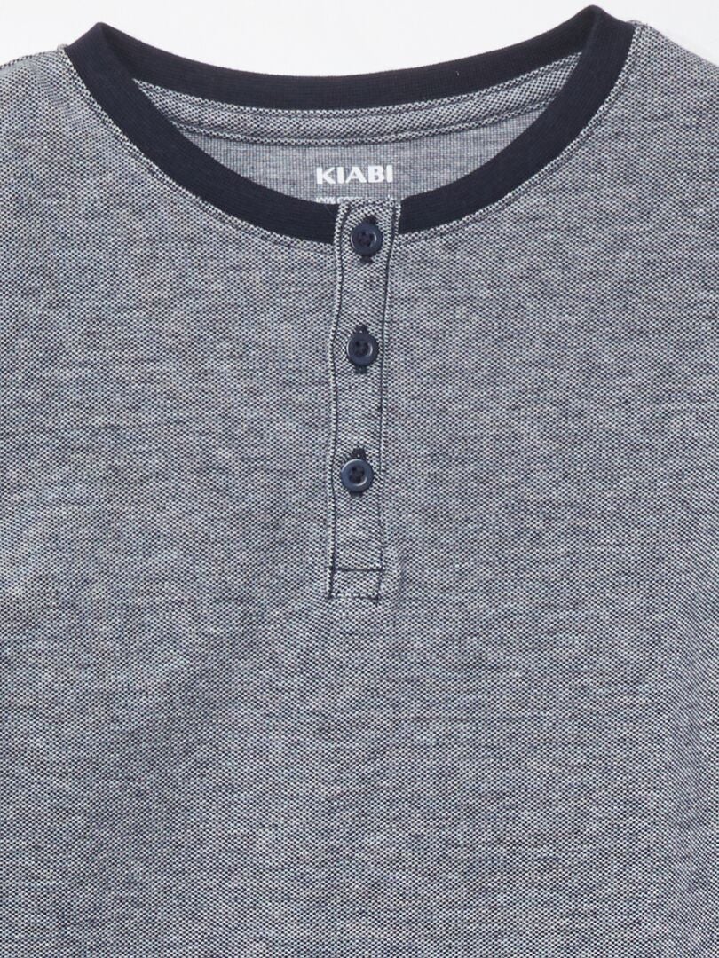 Camiseta de algodão piqué - AZUL