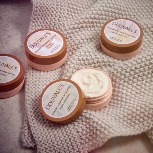 Douvall's Organické krémové arganové tělové máslo bez parfemace 60 ml