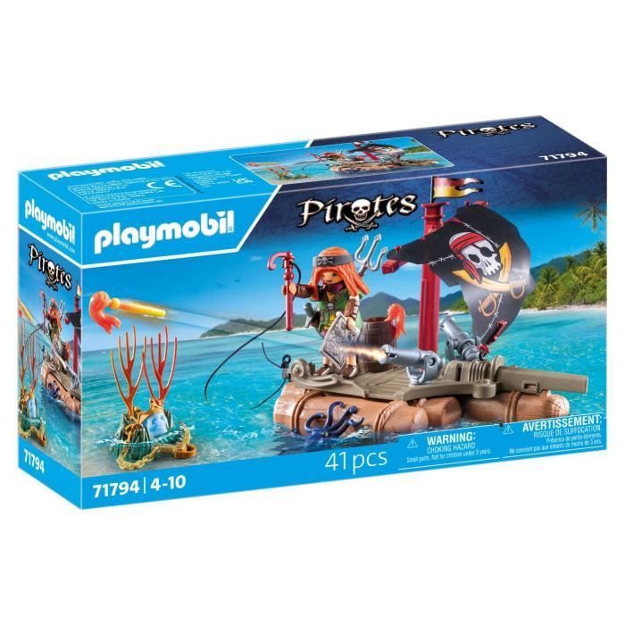 PLAYMOBIL 71794 Piraat met vlot, kanonnen en schat, Piraten, 41 onderdelen, Leeftijd 4+