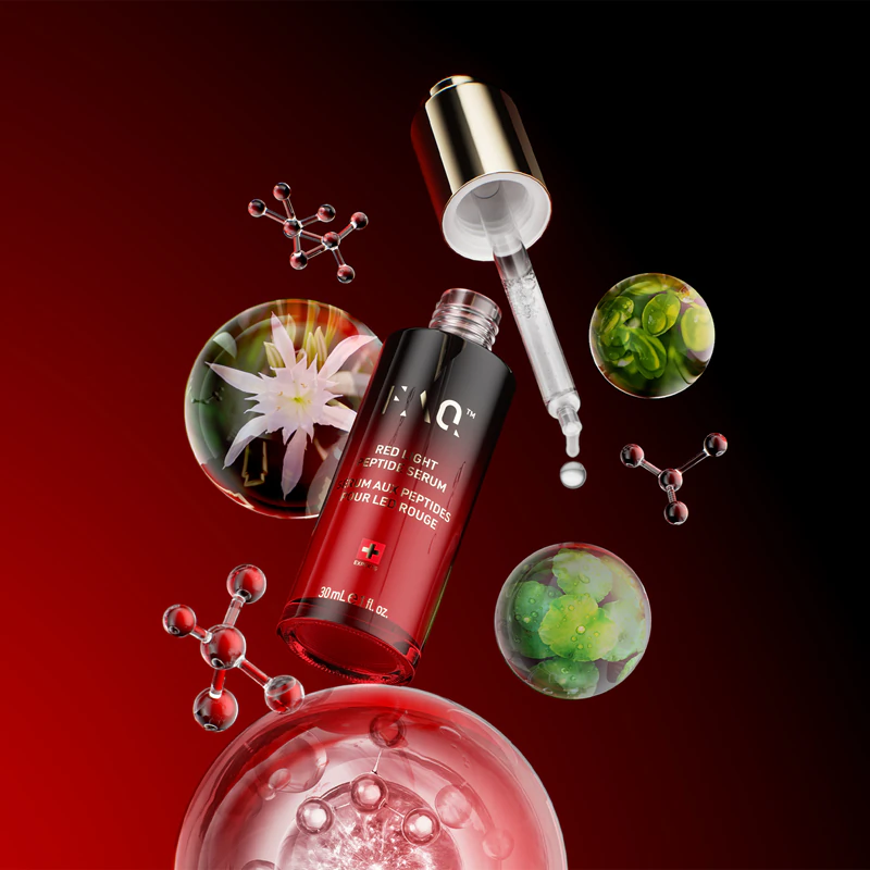 FOREO FAQ™ Red Light Peptide Serum je sérum na tvár, ktoré zvyšuje účinnosť LED terapie s peptidmi.
