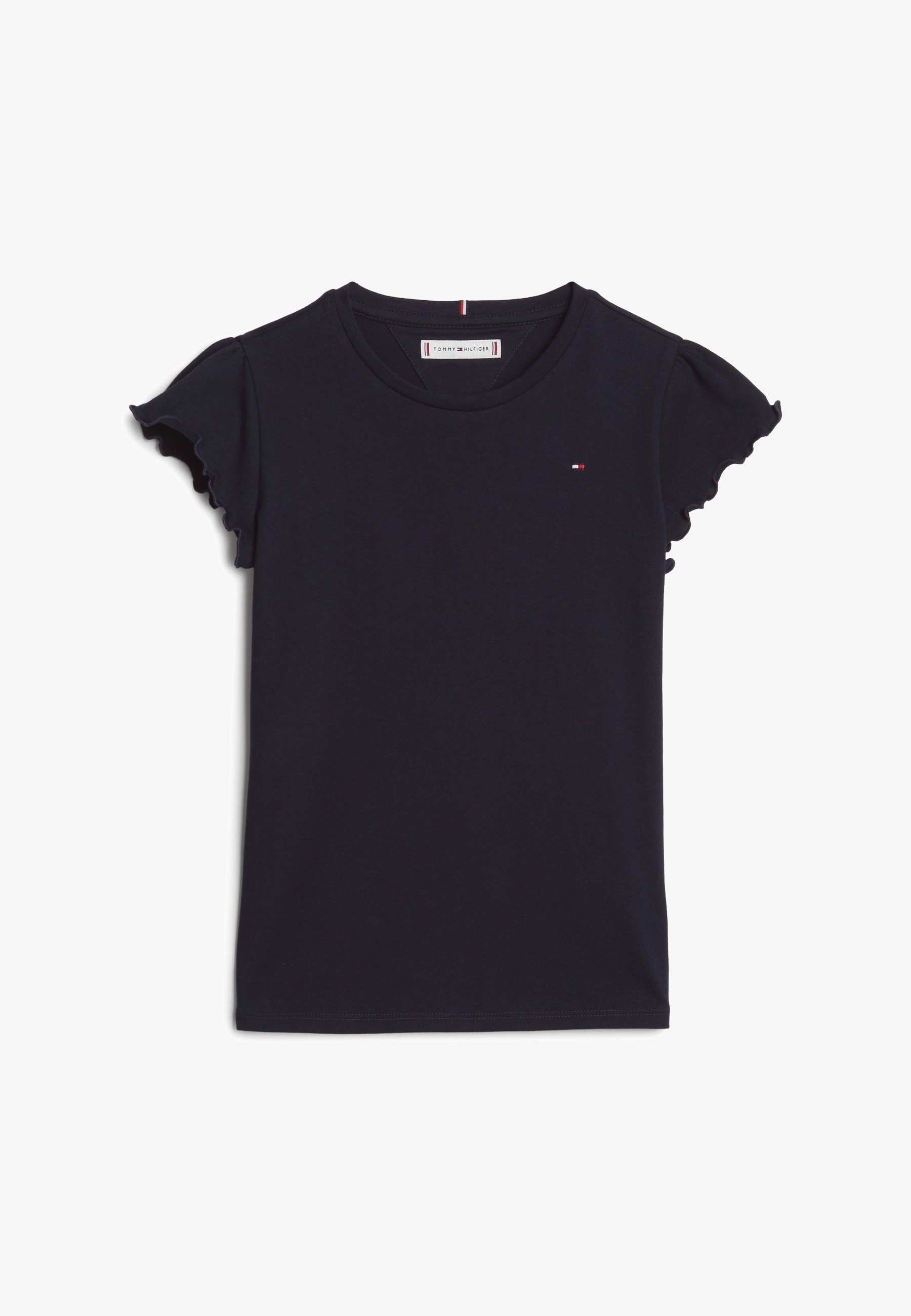 Tommy Hilfiger ESSENTIAL RUFFLE SLEEVE - Basic T-Shirt - Wüstenhimmel