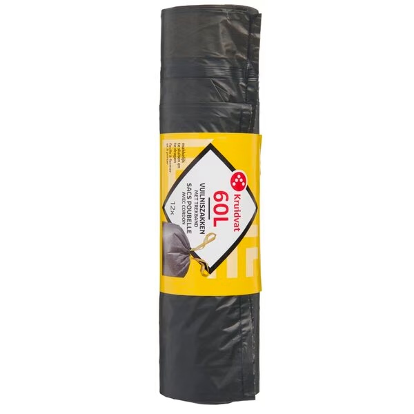 Vrecia na odpad Kruidvat so sťahovacou šnúrkou<br>12 x 60 l