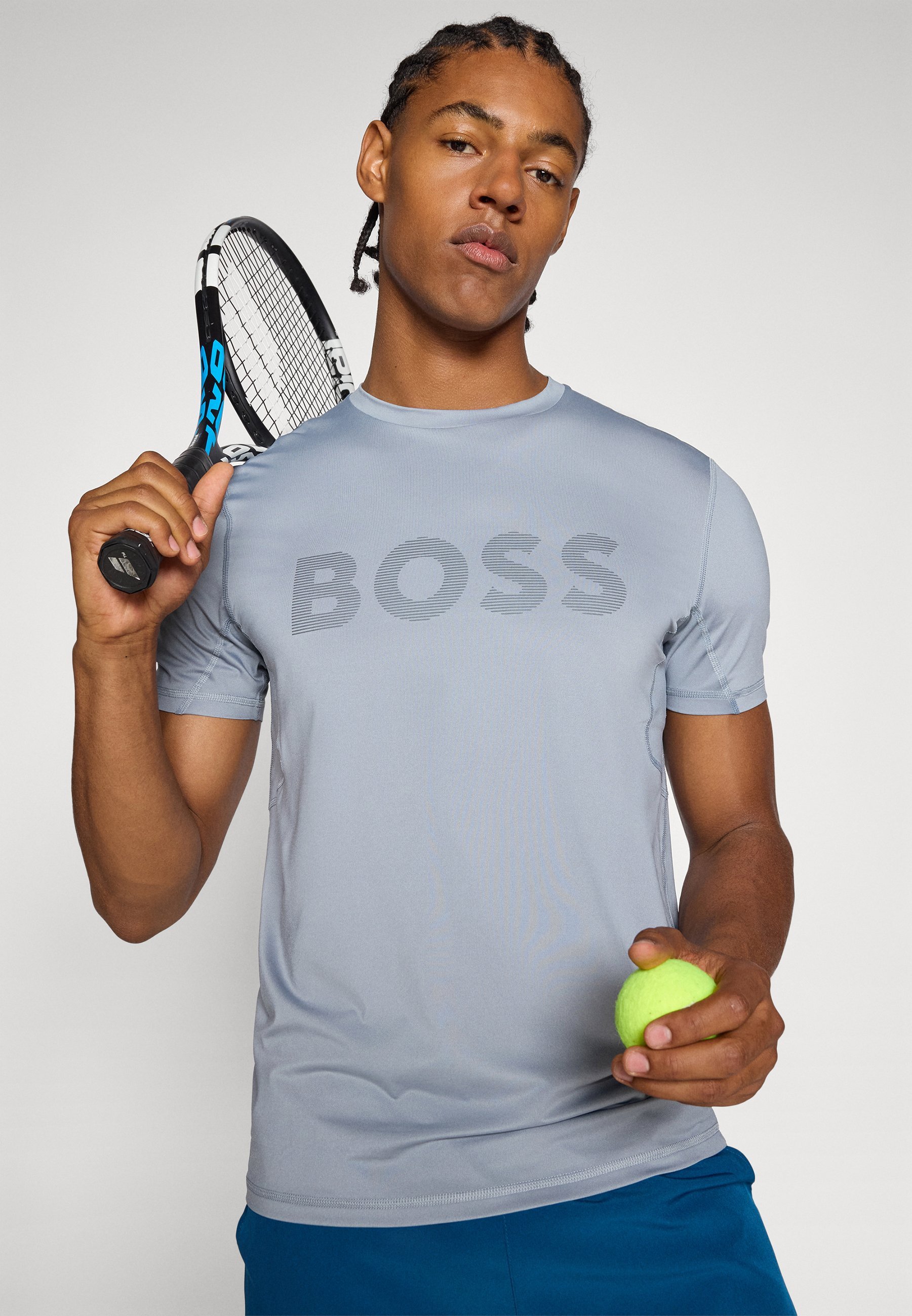 BOSS TEE ACTIVE - Koszulka sportowa - ciemnoszara
