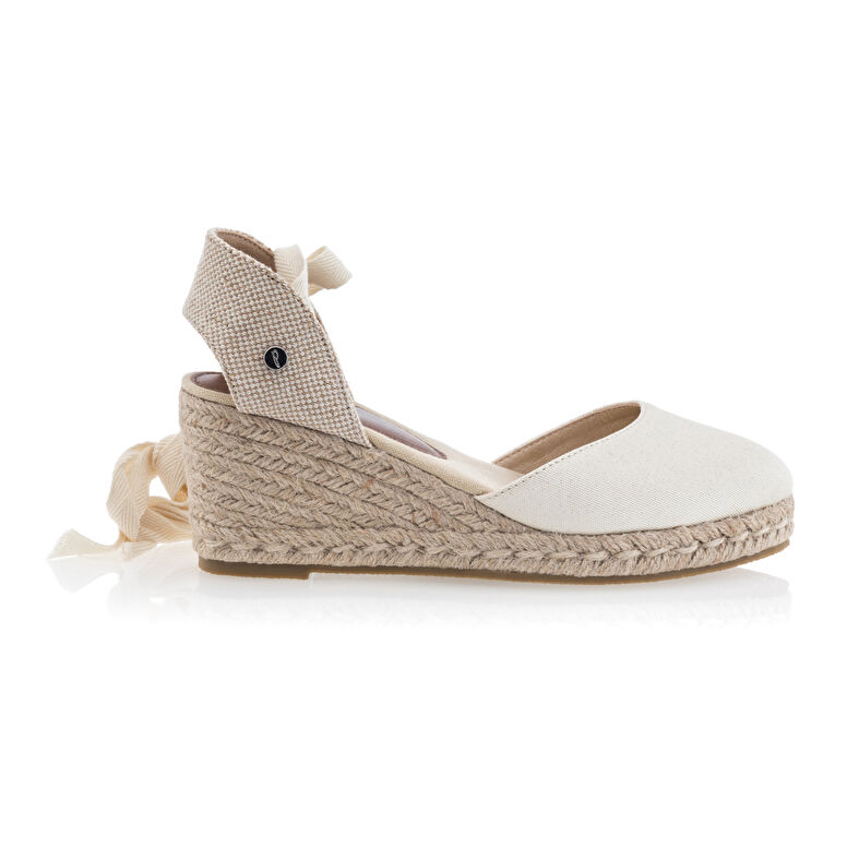 Dámské béžové espadrilky s lanovou podrážkou