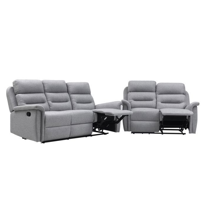 RELAXXO - Conjunto de sofá reclinável manual de 3 + 2 lugares em tecido