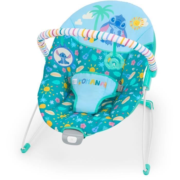 DISNEY BABY - STITCH - Transat bébé, Arche avec jouets d'éveil amovible, Vibrations apaisantes, évolutif de 0 à 6 mois
