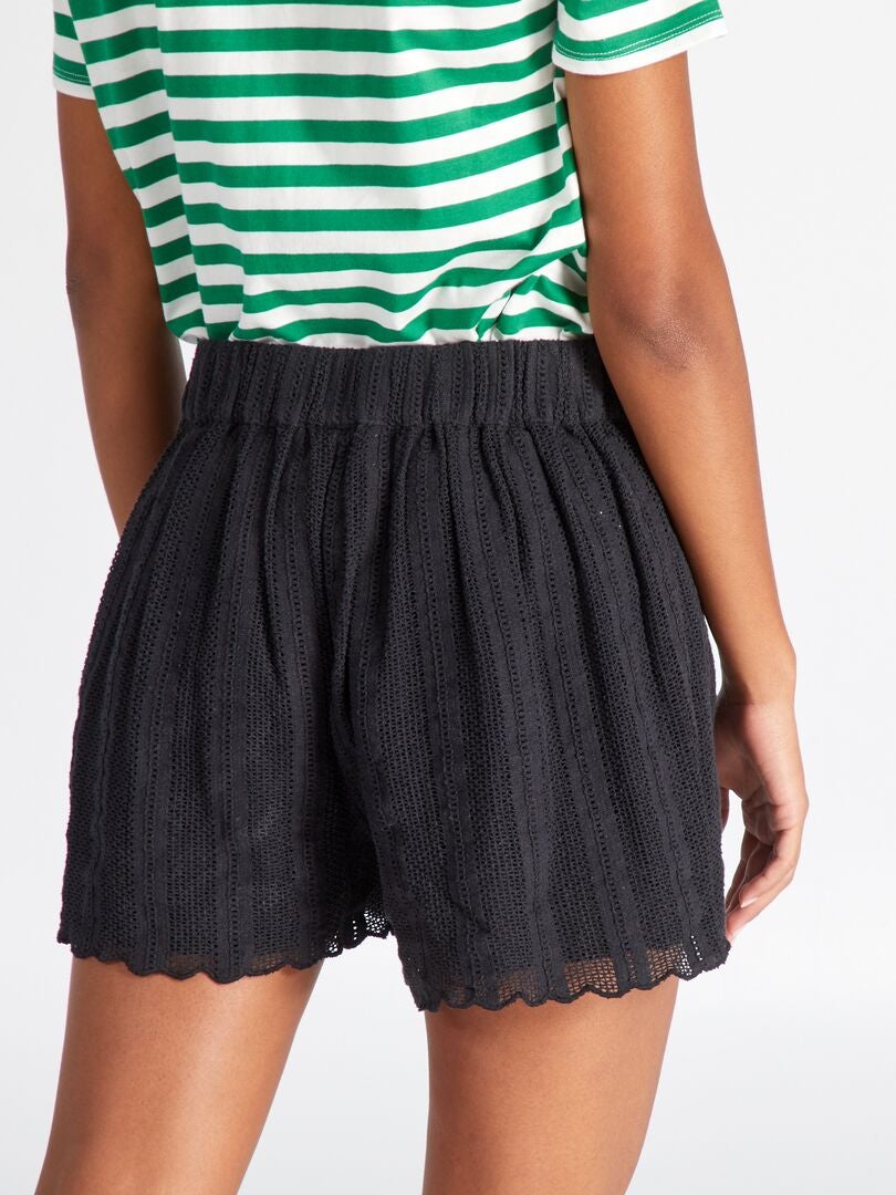Shorts de crochê - Preto