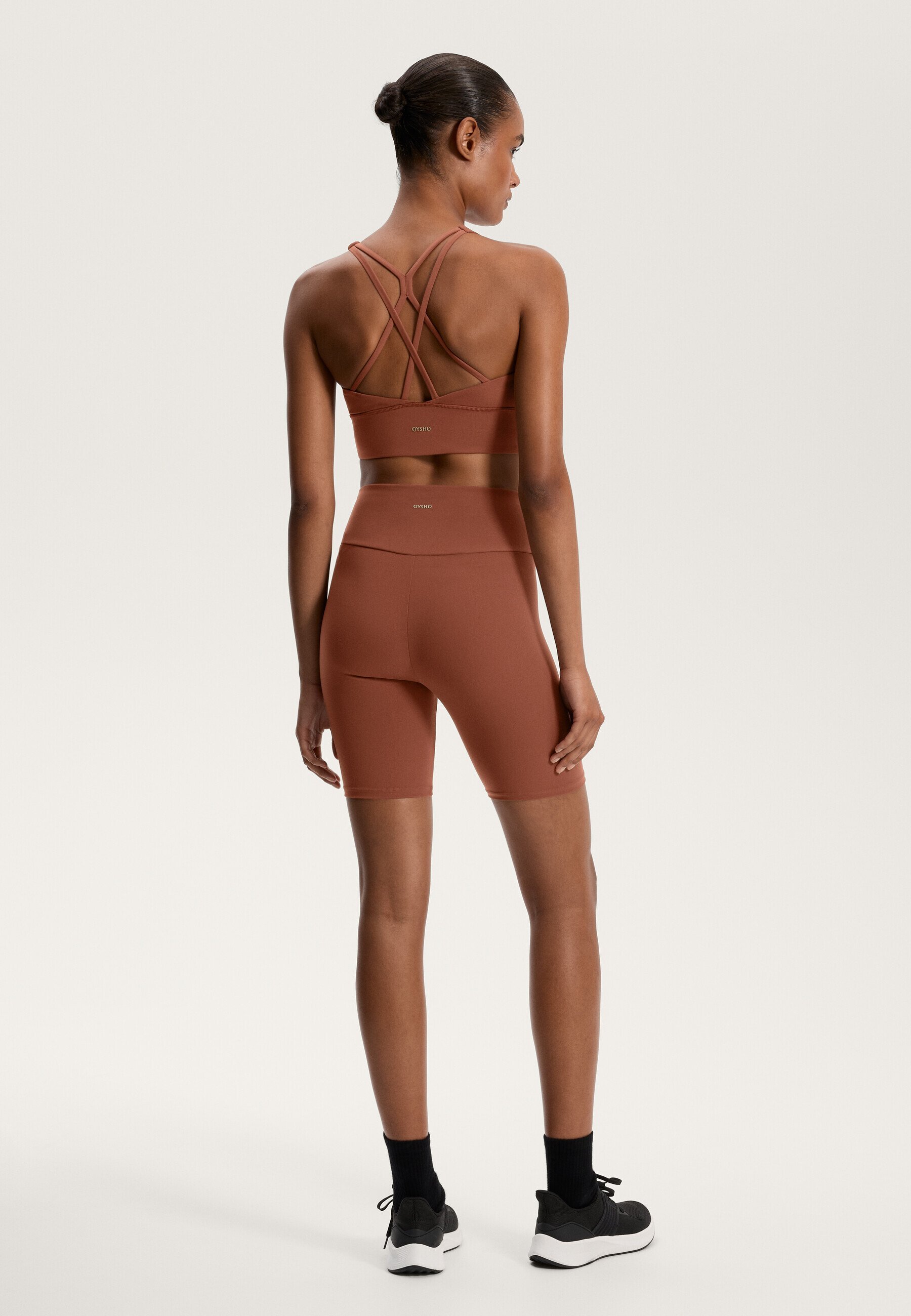 OYSHO COMFORTLUX HIGH RISE 20cm BIKER - Sportshorts - donkerrood
