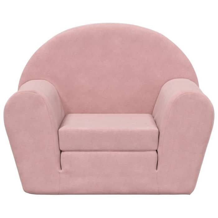 vidaXL Canapé-lit pour enfants rose peluche douce 356997