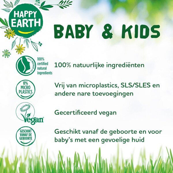 „Happy Earth Baby & Kids“ 100 % natūralus prausimosi ir vonios gelis, 300 ml
