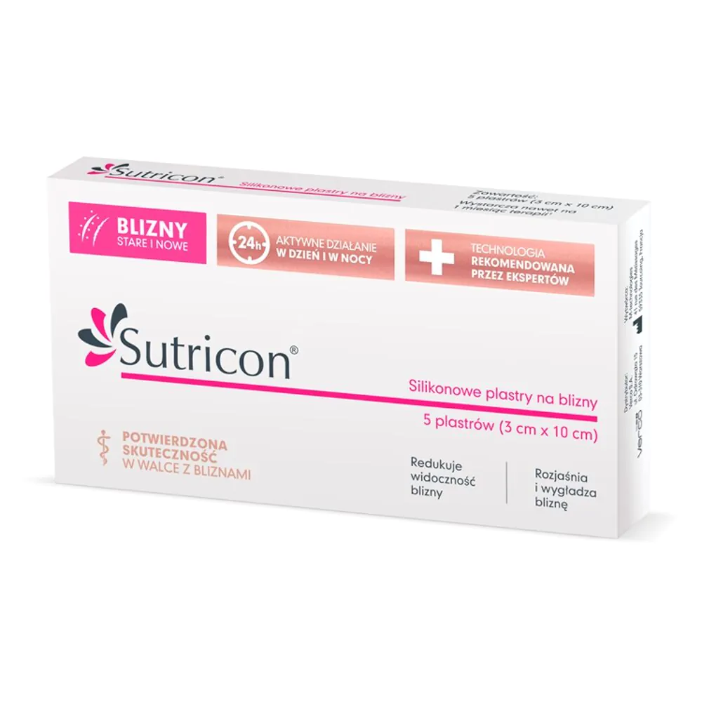 Sutricon, Silikonowe plastry na blizny, 10x3cm