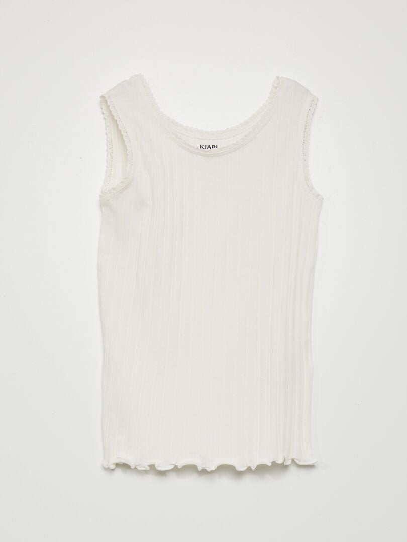 Geribbelde tanktop - WIT