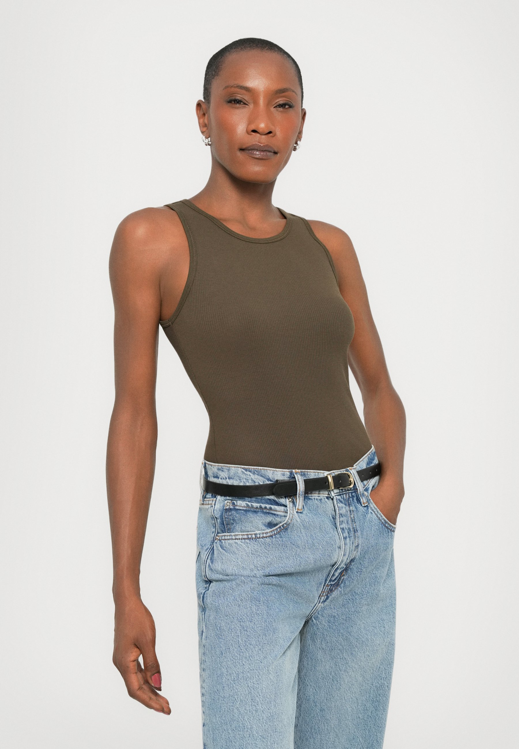 Filippa K FINE TANK - Topp - mørk khaki