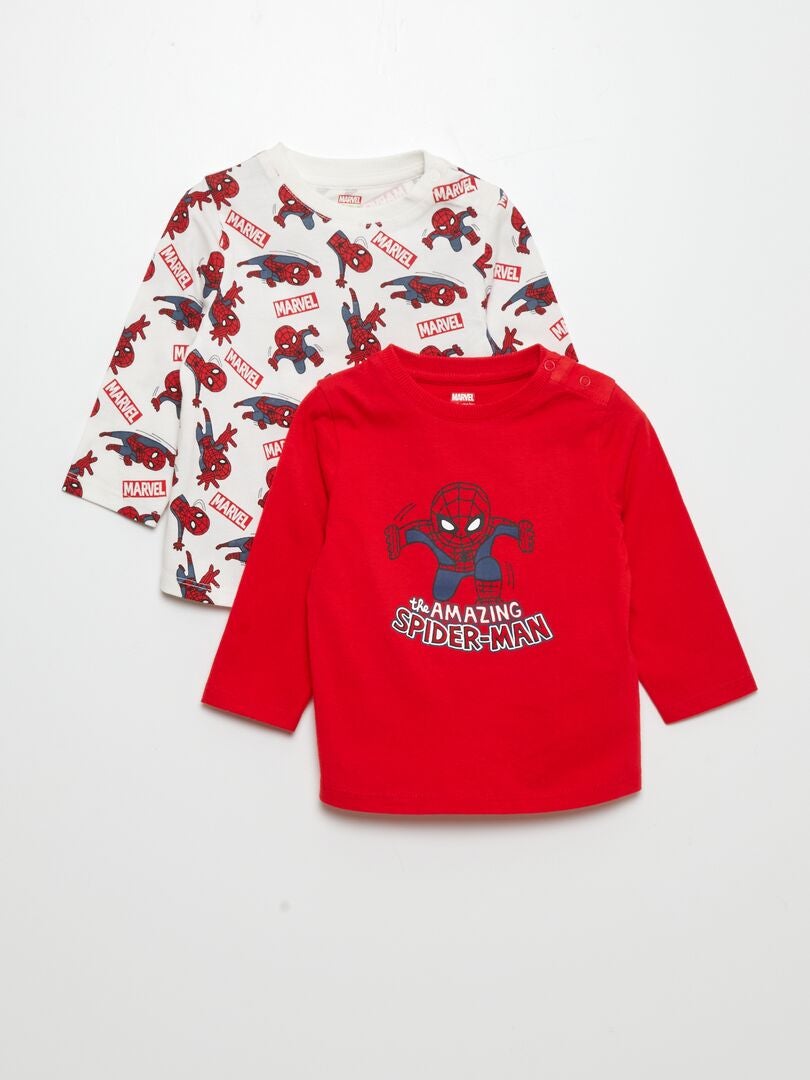 Set van 2 'Spider-Man' T-shirts - ROOD