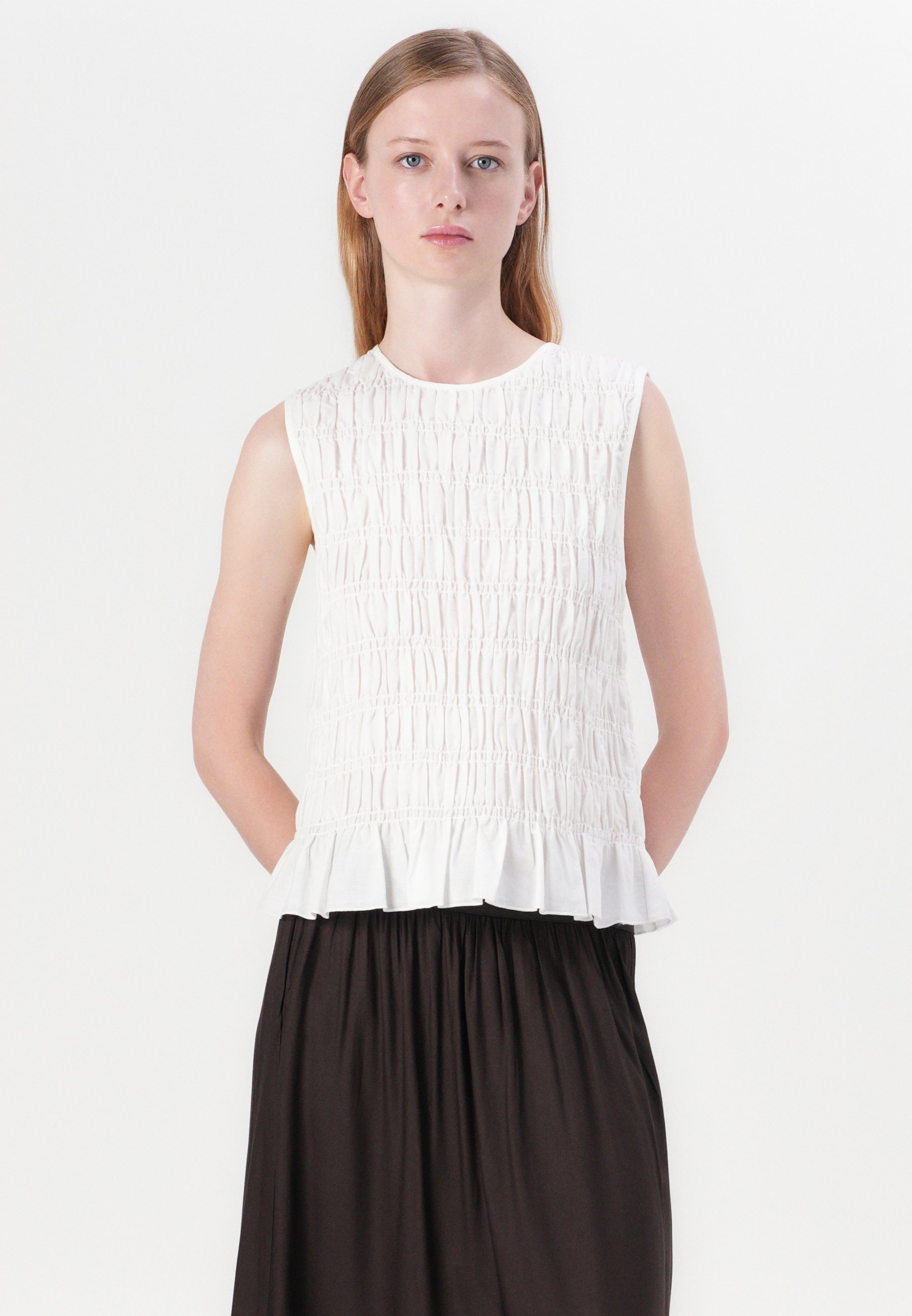 ONLY ONLY VENEDIG PAPERBAG LANGE ROK - Maxi rok - chocoladetaart