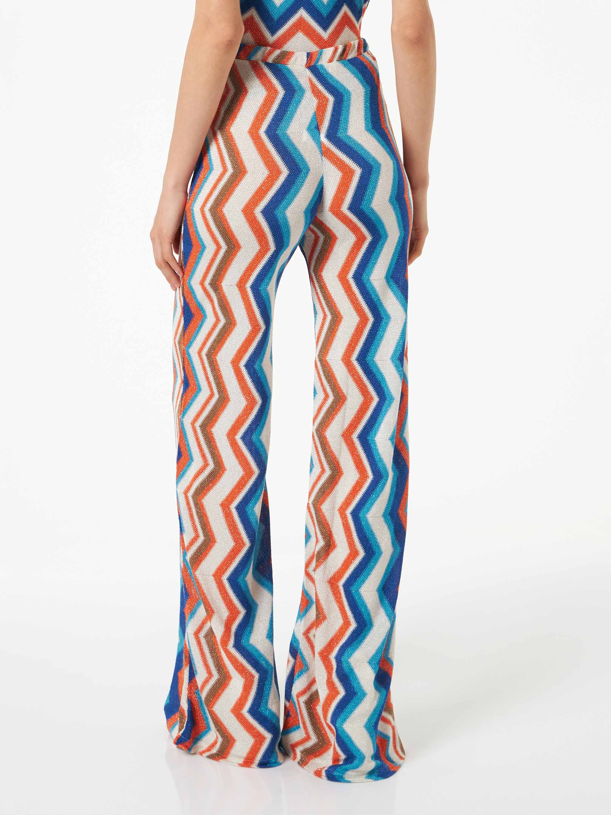 Calça Palace feminina em malha chevron