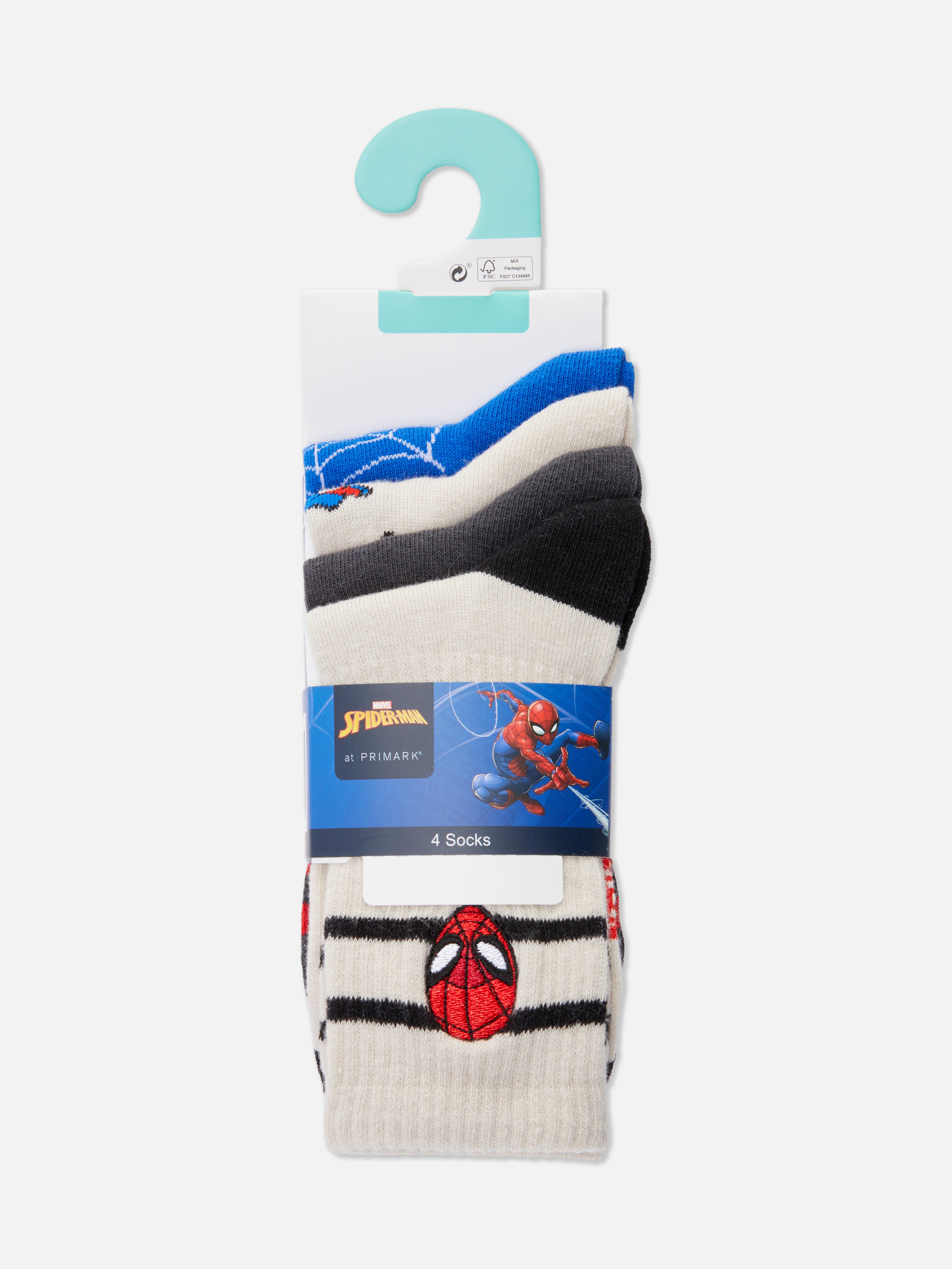 Șosete MARVEL Spider-Man la gleznă, 4 perechi Patru perechi de șosete cu nervuri la gleznă cu modele unice de supereroi