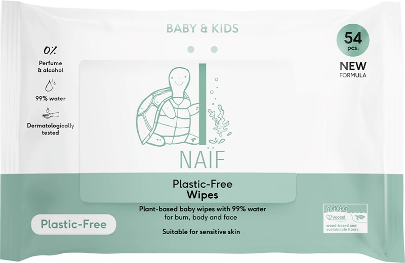 Vlažni robčki Naif Baby & Kids Plastic Free Wipes za dojenčke od rojstva