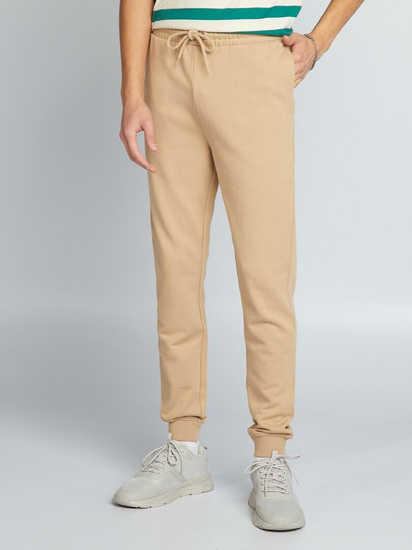 Effen joggingbroek in basic kleur - BEIGE