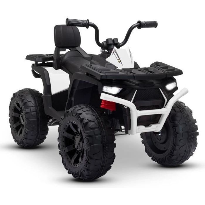 Quad électrique 2x 40W pour enfant - avec 4 suspensions, Marche AV-AR et Système audio Couleur:Blanc