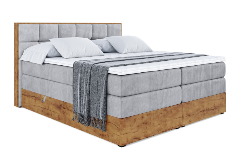 Łóżko kontynentalne z pojemnikiem i materacem H3|H4 LOLLI2 KING 120x200 cm