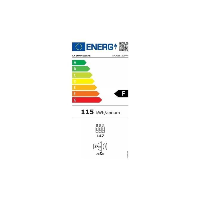 Adega climatizada para envelhecimento de vinhos - LA SOMMELIERE - APOGEE150PVN - 147 garrafas - Preta - Wi-Fi (Vinotag)