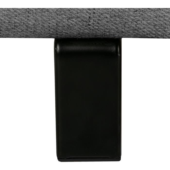 Sofá esquinero convertible - 4 personas - STAN - Tela antracita - 3 reposacabezas - Reversible - 243 x 92 x 184 cm