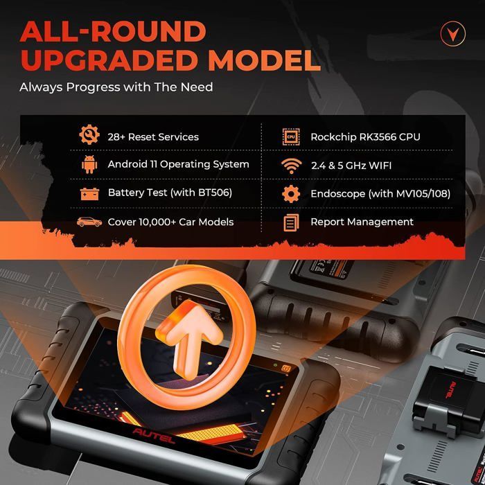 Outil de diagnostic - Autel - MaxiCOM MK808S-TS - Bluetooth - 28+ services - TPMS intégré