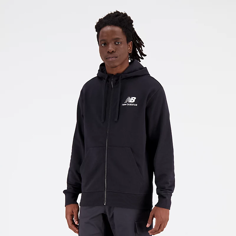 Veste éponge à logo superposé pour homme – NOIRE