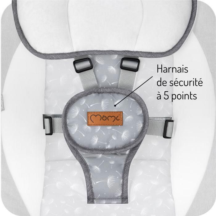 MoMi KENANI – Electric Baby Swing – Bluetooth – Remote Control – Mosquito Net – 5 Speeds – Dark Grey