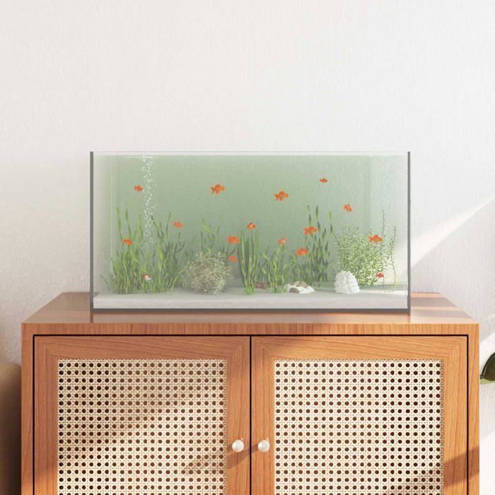 Rectangular glass aquarium - vidaXL - 60x30x30 cm - White - Sturdy glass - Smooth edges - Seamless