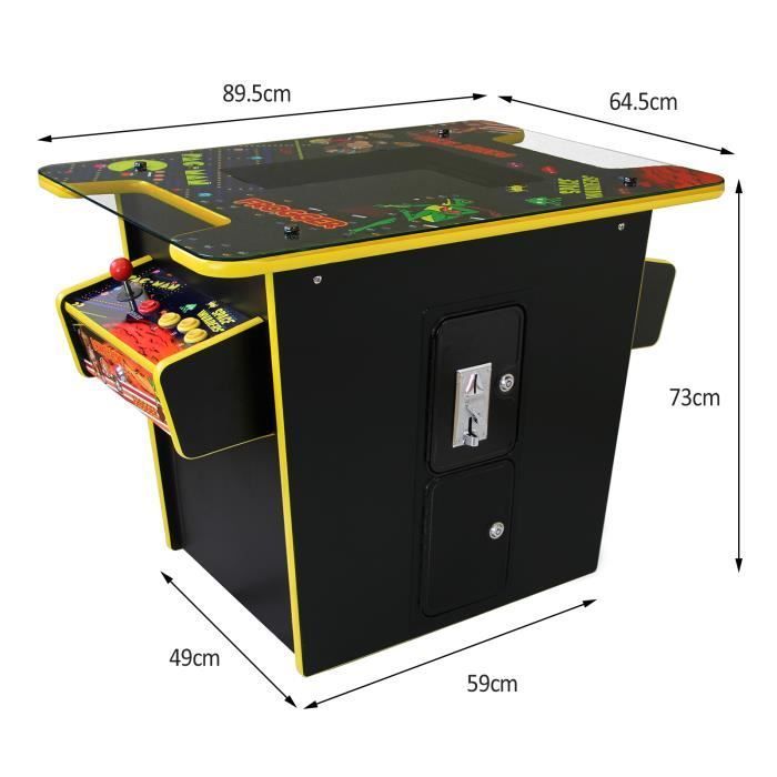 Mesa de centro - Arcade - 60 jogos clássicos - 48 cm - Preta - Para uso interno