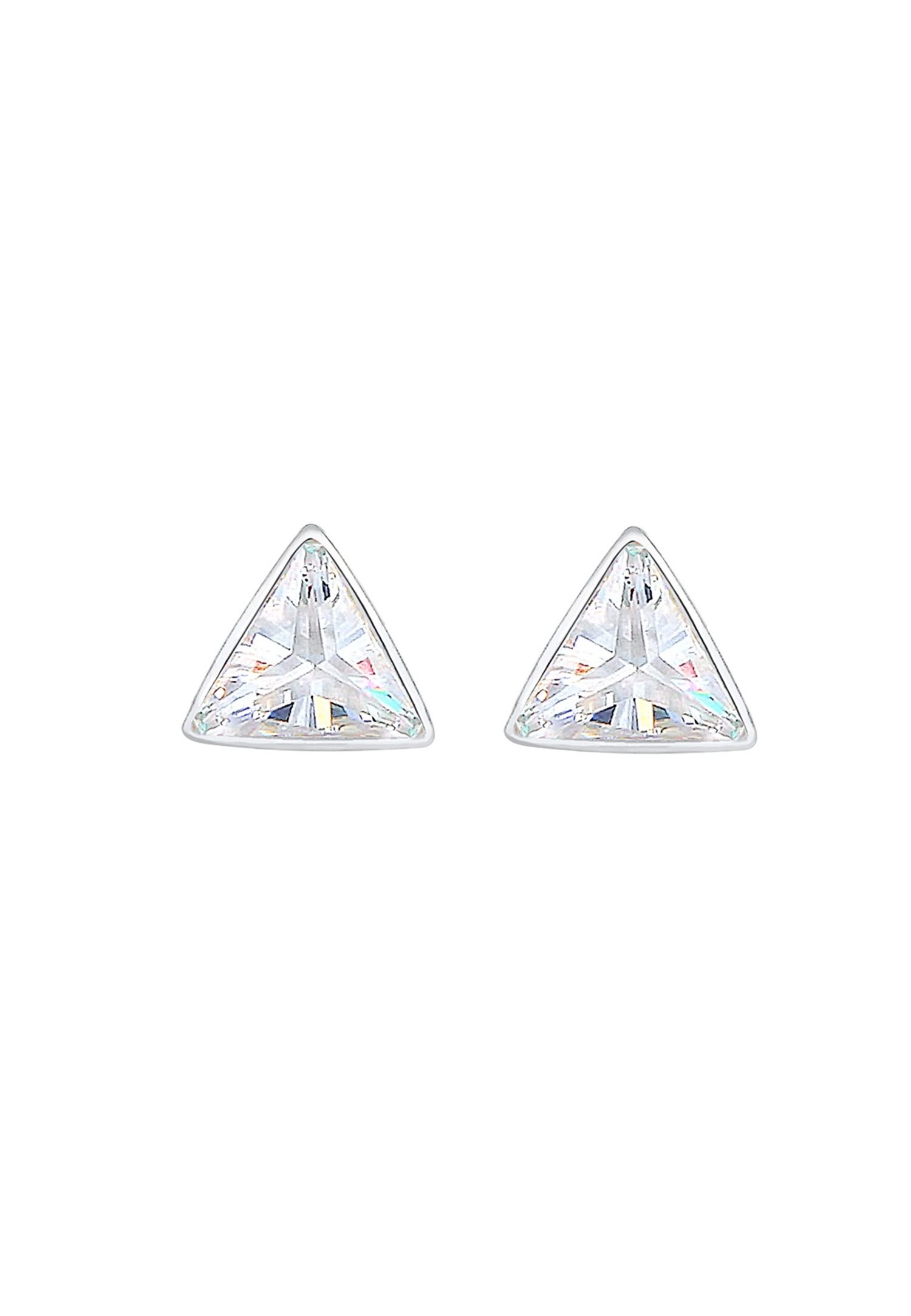 Elli Clous d'oreilles pour Femmes Triangle Géo Simple avec cristaux zirconium en argent sterling 925